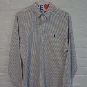 Summer Weight Grey Checked Men's Button Down